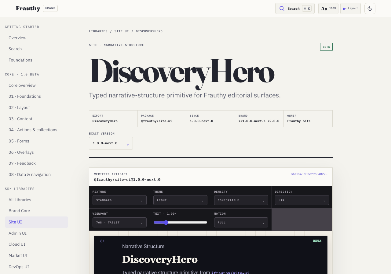 Frauthy discovery-site visual baseline